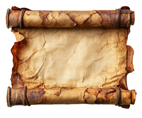 Ancient scroll unveiled historical study library mystical isolated on transparent background