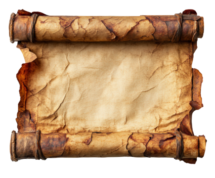 Ancient scroll unveiled historical study library mystical isolated on transparent background - Powered by Adobe