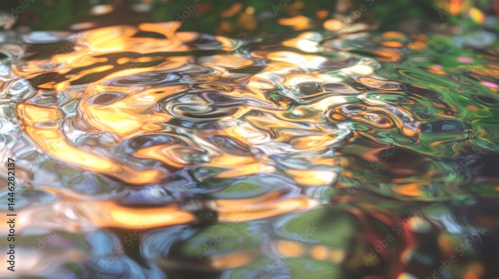 Poster Reflections shimmer across the water surface creating abstract patterns