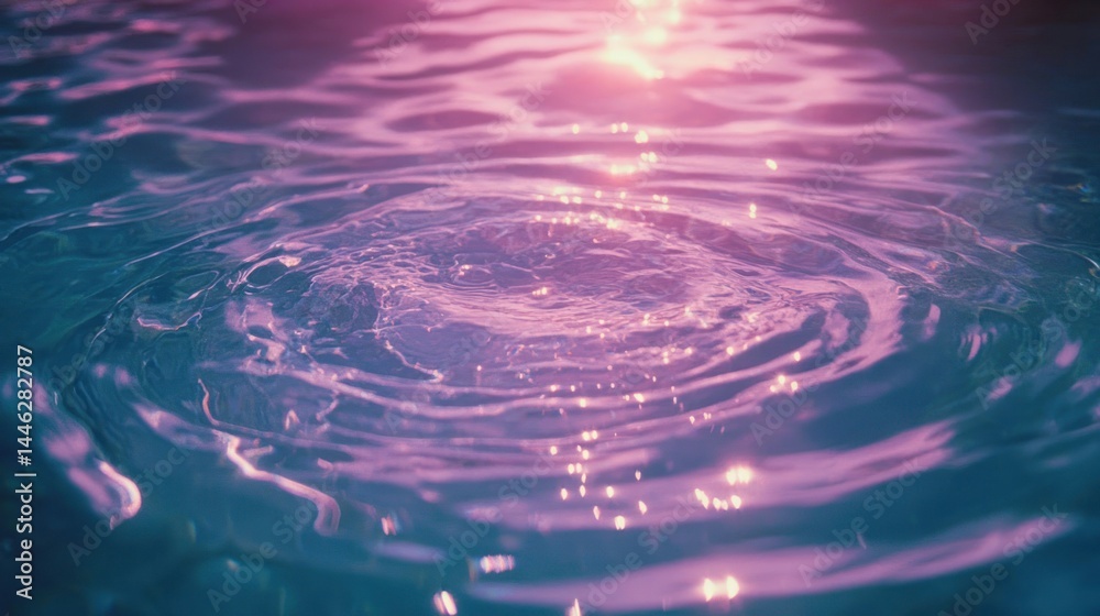 Poster Ripples in colorful water create beautiful circular patterns