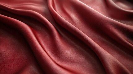 Obraz premium Luxurious red silk fabric with elegant drapes and smooth texture