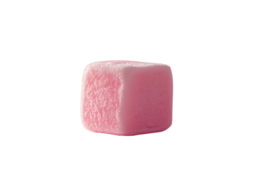 Pink sugary cube candy on pink background soft light close up sweet treat dessert confectionery