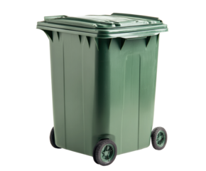 Waste management action urban area garbage bin isolated on transparent background
