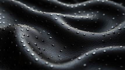 Dark leather with water droplets
