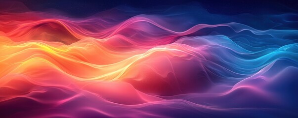 Fototapeta premium Vibrant flowing abstract waves in spectrum gradient colors