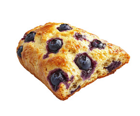 Fresh blueberry scone bakery food isolated on transparent background