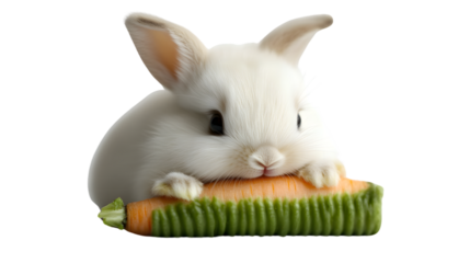 Adorable White Rabbit with Carrot Perfect for Nature and Animal Themes HighQuality Image for