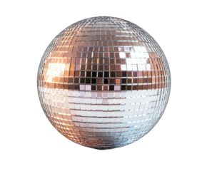 Club lights and disco ball reflections on the dance floor isolated on transparent background