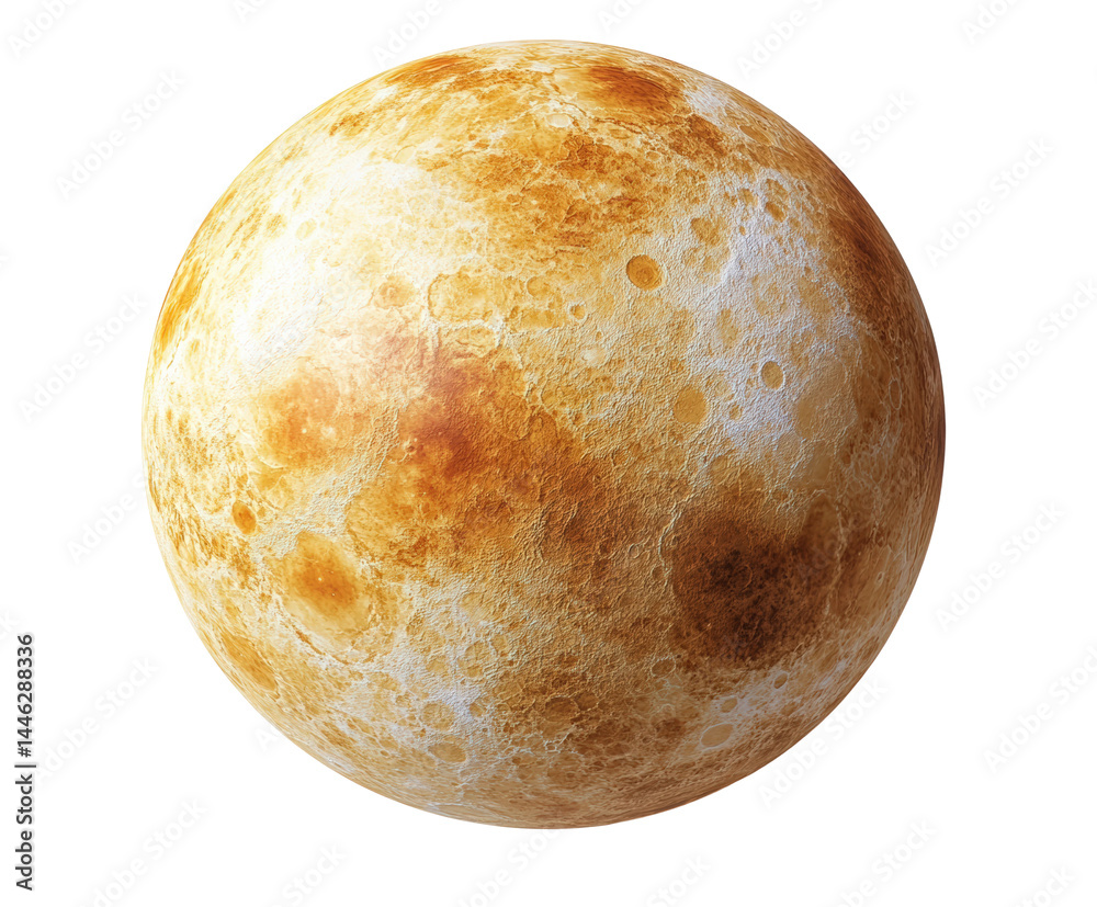 Wall mural exploring venus planetary science outer space digital view isolated on transparent background