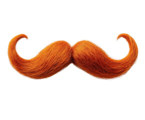 Whimsical orange mustache fun event creative playful isolated on transparent background