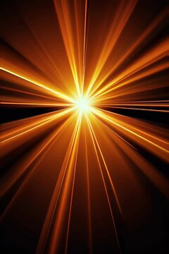 Subtle diagonal optical lens flare animation glowing orange gold rays shining from top corner use elegant background light transition overlay