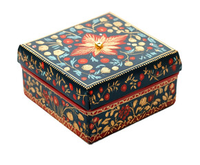 Decorative vintage box decorative isolated on transparent background