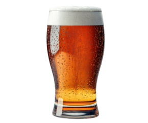 Enjoying refreshing beer in a cozy pub vibe isolated on transparent background