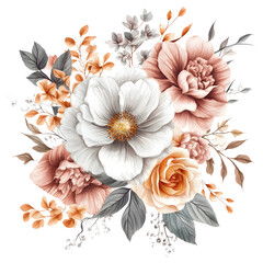 Floral bouquet with soft color art