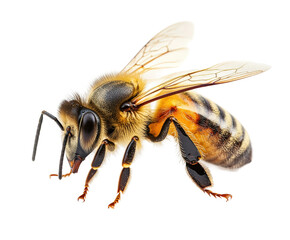 Bee pollination action garden location wildlife environment viewpoint isolated on transparent background