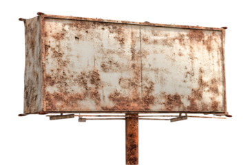 Rusty Billboard Abandoned and Weathered Blank Signpost