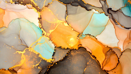 Obraz premium Hyper-Realistic 3D Cracked Marble Stone Pattern with Dust