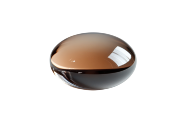 Smooth smoky quartz gemstone subtly reflecting light rests on a pristine white background