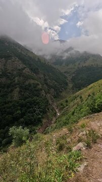 mountain landscape with clouds