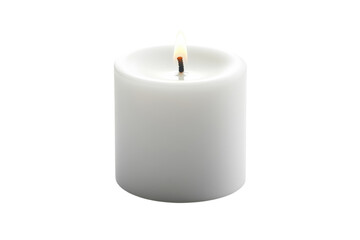 A single lit white candle a symbol of hope and remembrance glows softly against a bright white