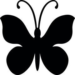 Black Butterfly Silhouette – Decorative Vector Clipart.