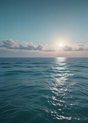 Obraz premium Subtle light blue to deeper teal gradient, calming ocean vibe, minimalist, digital, illustration