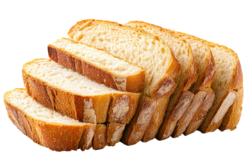 Golden brown crusty bread slices freshly baked perfect for toast sandwiches or snacks Studio shot