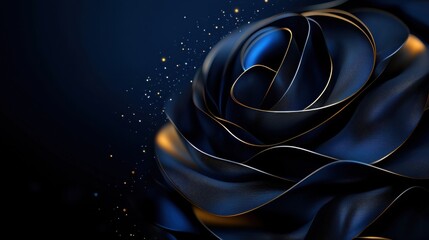 A blue and gold flower with a lot of detail. The flower is very large and has a lot of detail