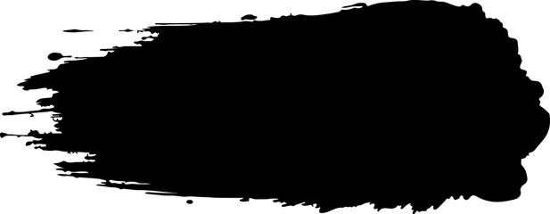 Minimalist composition featuring bold black brush strokes of varying thickness and texture, artistically scattered across a clean white background.