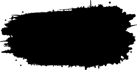 Minimalist composition featuring bold black brush strokes of varying thickness and texture, artistically scattered across a clean white background.