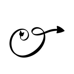 initial letter O hand drawn arrow concept black color