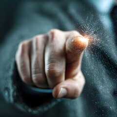 Fototapeta premium Businessman hand touches a shield, BI business intelligence solutions. The concept represents safeguarding business operations, data security, decision-making processes, 
