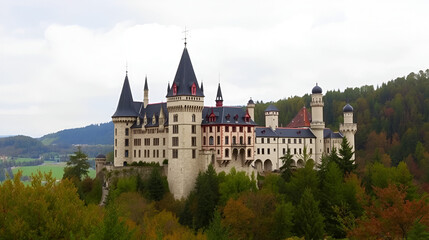 Fototapeta premium Bran Castle, also known as Dracula's Castle, supposedly home of Vlad Tepes Dracula, Brasov, Transylvania, Romania