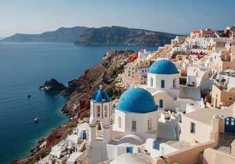 Obraz premium Santorini greece travel destination vacation island aegean sea view