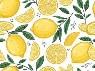 Bright lemon seamless pattern