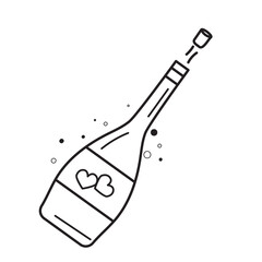 Champagne bottle love. Vector