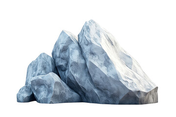 Naklejka premium Realistic 3d render of gray rocks isolated on art grey cold stone model on transparent background
