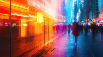 City night vibrant urban scene