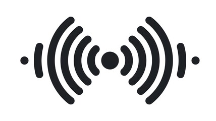 Contactless symbol on a white background representing connectivity. This minimalist illustration suggests ease of use, security, and modernity
