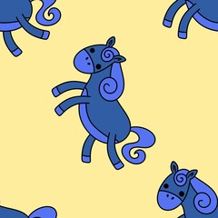 Christmas animals seamless horse pattern for wrapping paper and fabrics