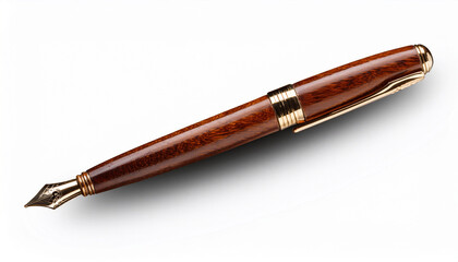 old used wooden pen isolated on transparent background generative ai