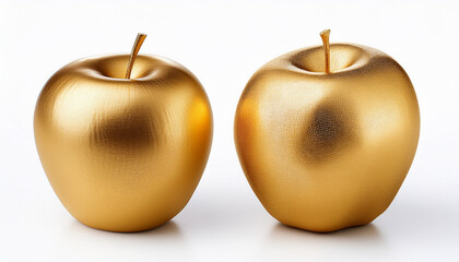 golden apple isolated on white clipping path included