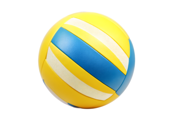 Vibrant Yellow and Blue Volleyball Ready for Action Exciting Game