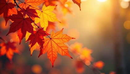 Fototapeta premium Abstract autumn leaves forming a late-season design , design element, orange