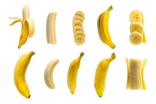 Curved banana side-angle highlighting mellow golden hue