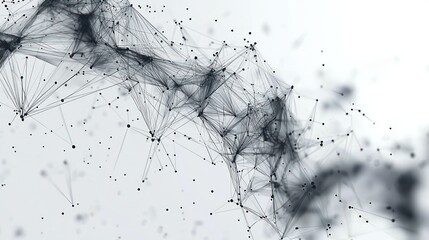 Connected dots form a complex, abstract network structure