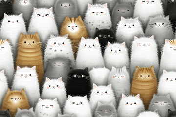 A pattern of cute cats