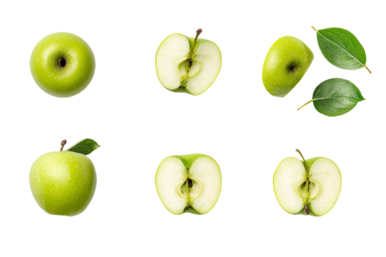 Angled crisp apple for detox-drink visuals