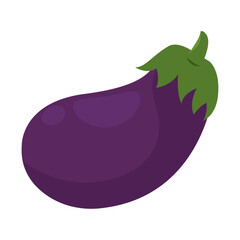 Eggplant cartoon style icon. Vector