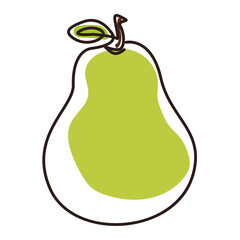 Green pear fruit icon. Vector